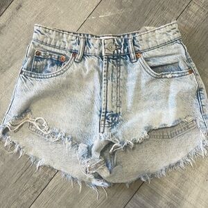 Zara White Wash Jean Shorts